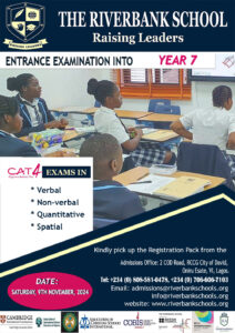 Secondary School Supplementary Entrance Examination @ The RiverBank School | Lagos | Nigeria